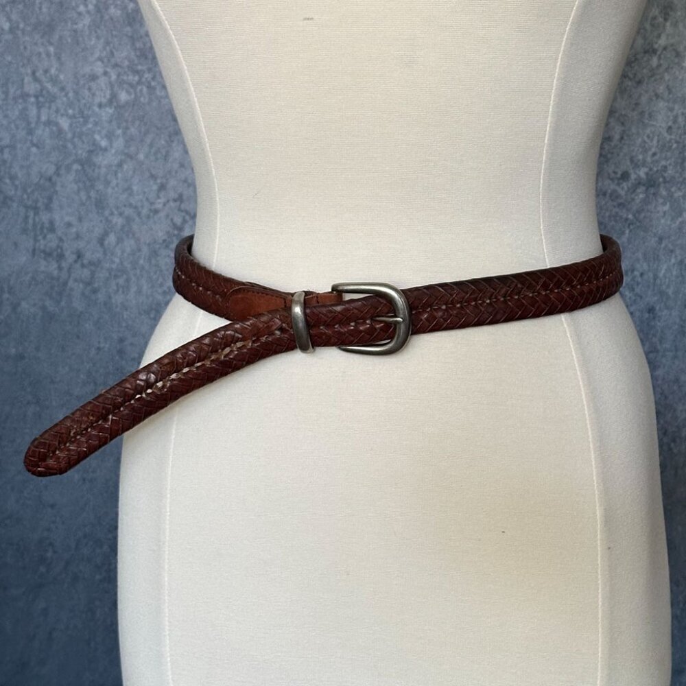 Coach Damaged Leather Braided Belt